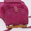 GUCCI Bamboo Backpack Suede Pink Gold Tone 003 1705 0080 Auth BA14635-6