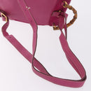 GUCCI Bamboo Backpack Suede Pink Gold Tone 003 1705 0080 Auth BA14635-8