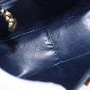 Salvatore Ferragamo Gancini Shoulder Bag Leather Navy Gold Tone Auth BA14636-10