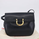 Salvatore Ferragamo Gancini Shoulder Bag Leather Navy Gold Tone Auth BA14636-12