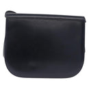 Salvatore Ferragamo Gancini Shoulder Bag Leather Navy Gold Tone Auth BA14636-2