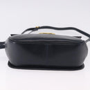 Salvatore Ferragamo Gancini Shoulder Bag Leather Navy Gold Tone Auth BA14636-5