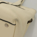 Salvatore Ferragamo Tote Bag Leather White Silver Auth BA1465-17