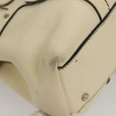 Salvatore Ferragamo Tote Bag Leather White Silver Auth BA1465-10