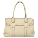 Salvatore Ferragamo Tote Bag Leather White Silver Auth BA1465-13