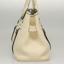 Salvatore Ferragamo Tote Bag Leather White Silver Auth BA1465-4