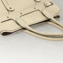 Salvatore Ferragamo Tote Bag Leather White Silver Auth BA1465-14