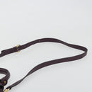 Salvatore Ferragamo Gancini Hand Bag Leather 2way Purple Gold Tone Auth BA14650A-10