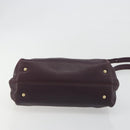 Salvatore Ferragamo Gancini Hand Bag Leather 2way Purple Gold Tone Auth BA14650A-11