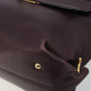 Salvatore Ferragamo Gancini Hand Bag Leather 2way Purple Gold Tone Auth BA14650A-12