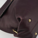 Salvatore Ferragamo Gancini Hand Bag Leather 2way Purple Gold Tone Auth BA14650A-13