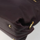 Salvatore Ferragamo Gancini Hand Bag Leather 2way Purple Gold Tone Auth BA14650A-14