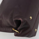 Salvatore Ferragamo Gancini Hand Bag Leather 2way Purple Gold Tone Auth BA14650A-15