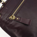 Salvatore Ferragamo Gancini Hand Bag Leather 2way Purple Gold Tone Auth BA14650A-16