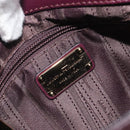 Salvatore Ferragamo Gancini Hand Bag Leather 2way Purple Gold Tone Auth BA14650A-19
