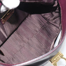 Salvatore Ferragamo Gancini Hand Bag Leather 2way Purple Gold Tone Auth BA14650A-20