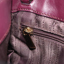 Salvatore Ferragamo Gancini Hand Bag Leather 2way Purple Gold Tone Auth BA14650A-23
