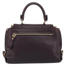 Salvatore Ferragamo Gancini Hand Bag Leather 2way Purple Gold Tone Auth BA14650A-3