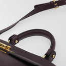 Salvatore Ferragamo Gancini Hand Bag Leather 2way Purple Gold Tone Auth BA14650A-8