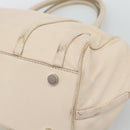 CELINE Hand Bag Leather Ivory Silver Auth BA14651-12
