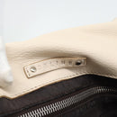 CELINE Hand Bag Leather Ivory Silver Auth BA14651-15