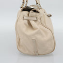 CELINE Hand Bag Leather Ivory Silver Auth BA14651-4