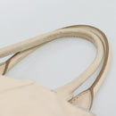 CELINE Hand Bag Leather Ivory Silver Auth BA14651-8