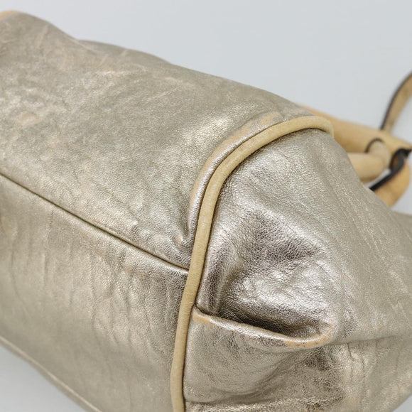 Chloe Etel Hand Bag Leather 2way Gold Auth BA14652A