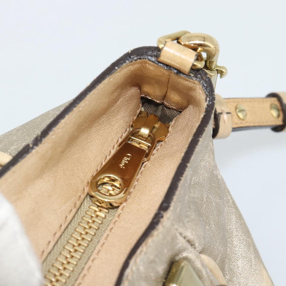 Chloe Etel Hand Bag Leather 2way Gold Auth BA14652A