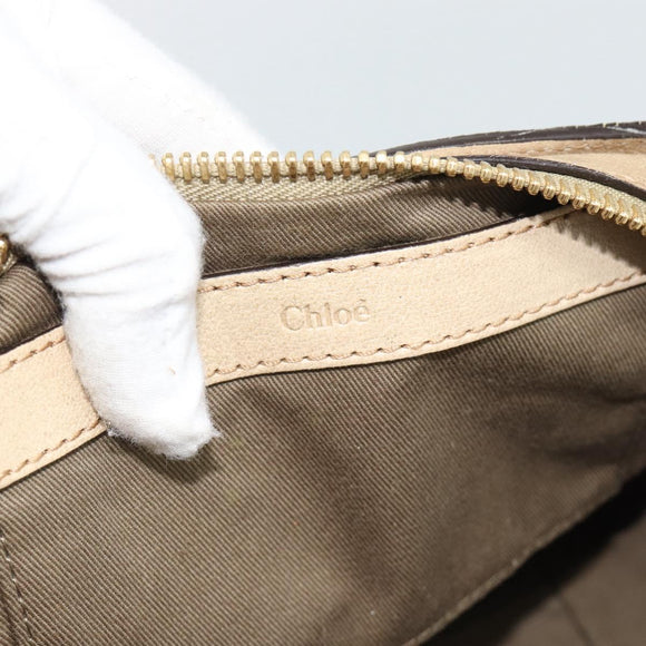 Chloe Etel Hand Bag Leather 2way Gold Auth BA14652A