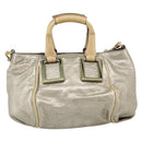 Chloe Etel Hand Bag Leather 2way Gold Auth BA14652A-2
