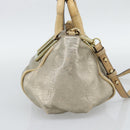 Chloe Etel Hand Bag Leather 2way Gold Auth BA14652A-3