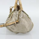 Chloe Etel Hand Bag Leather 2way Gold Auth BA14652A-4