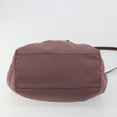 Salvatore Ferragamo Vala Hand Bag Nylon 2way Brown Gold Tone Auth BA14653-5