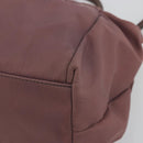 Salvatore Ferragamo Vala Hand Bag Nylon 2way Brown Gold Tone Auth BA14653-9