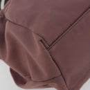 Salvatore Ferragamo Vala Hand Bag Nylon 2way Brown Gold Tone Auth BA14653-16