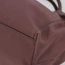 Salvatore Ferragamo Vala Hand Bag Nylon 2way Brown Gold Tone Auth BA14653-17