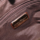 Salvatore Ferragamo Vala Hand Bag Nylon 2way Brown Gold Tone Auth BA14653-20