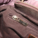 Salvatore Ferragamo Vala Hand Bag Nylon 2way Brown Gold Tone Auth BA14653-23