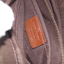 Salvatore Ferragamo Vala Hand Bag Nylon 2way Brown Gold Tone Auth BA14653-12