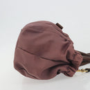 Salvatore Ferragamo Vala Hand Bag Nylon 2way Brown Gold Tone Auth BA14653-3