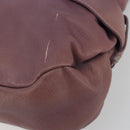 Salvatore Ferragamo Gancini Shoulder Bag Leather Purple Silver Auth BA14654-10