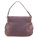 Salvatore Ferragamo Gancini Shoulder Bag Leather Purple Silver Auth BA14654-3
