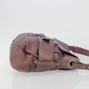 Salvatore Ferragamo Gancini Shoulder Bag Leather Purple Silver Auth BA14654-4