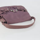 Salvatore Ferragamo Gancini Shoulder Bag Leather Purple Silver Auth BA14654-7