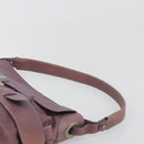 Salvatore Ferragamo Gancini Shoulder Bag Leather Purple Silver Auth BA14654-8