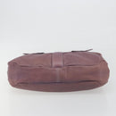 Salvatore Ferragamo Gancini Shoulder Bag Leather Purple Silver Auth BA14654-9