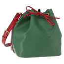 LOUIS VUITTON Epi Petit Noe Shoulder Bag Green Red M44147 LV Auth BA14655A-1