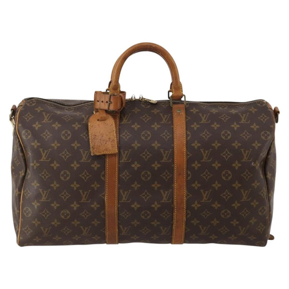 LOUIS VUITTON Monogram Keepall Bandouliere 50 Boston Bag M41416 LV Auth BA14658