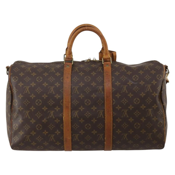 LOUIS VUITTON Monogram Keepall Bandouliere 50 Boston Bag M41416 LV Auth BA14658